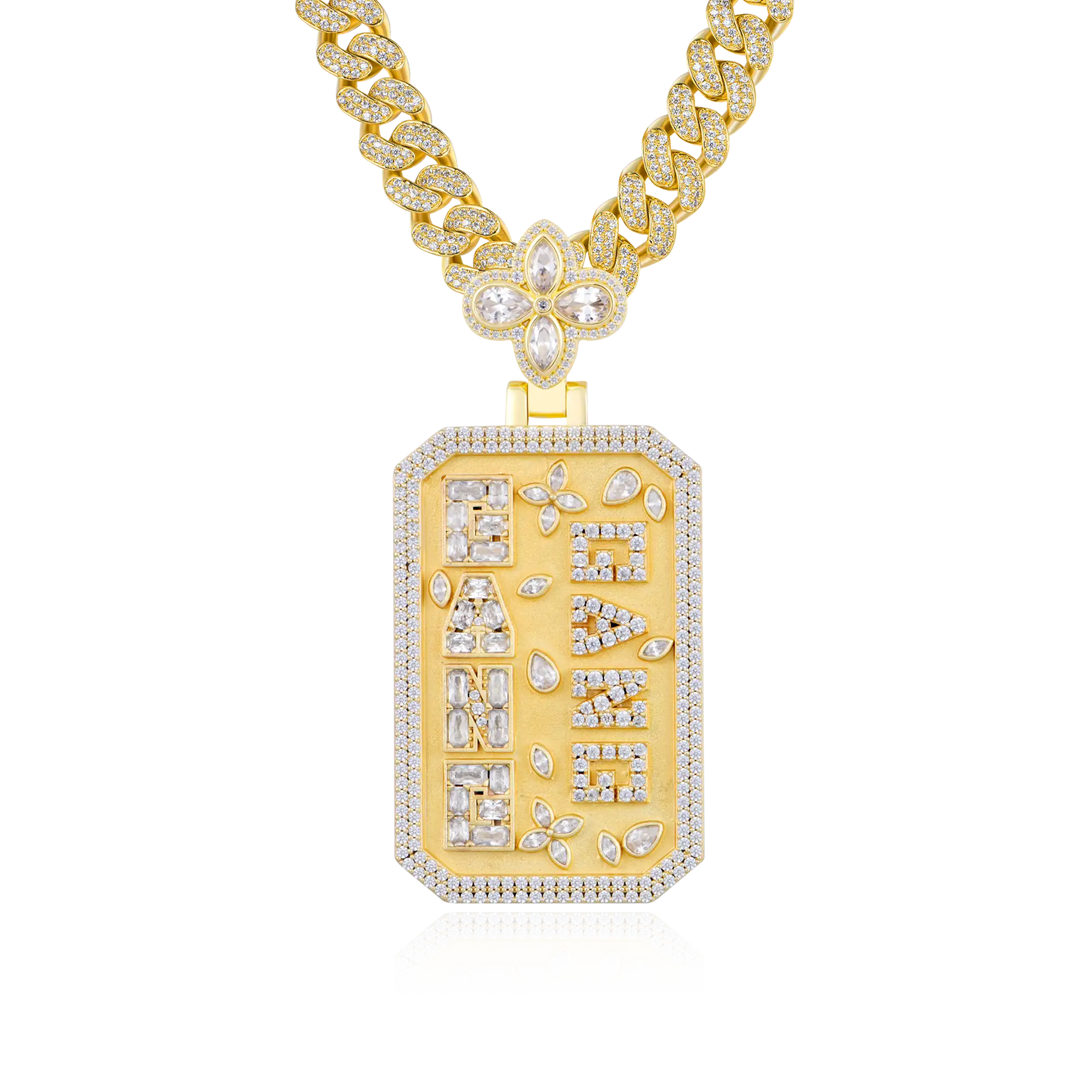 Custom Special Cut Letter Square Pendant