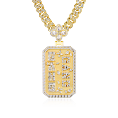 Custom Special Cut Letter Square Pendant