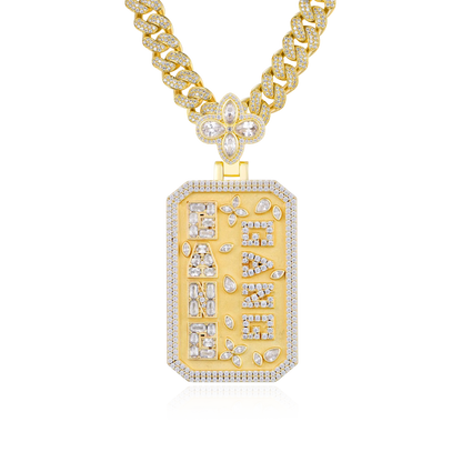 Custom Special Cut Letter Square Pendant