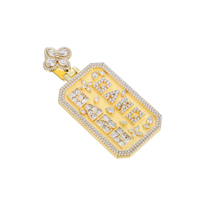 Custom Special Cut Letter Square Pendant