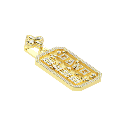 Custom Special Cut Letter Square Pendant