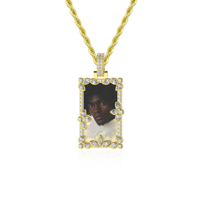 Custom Special Cut and Spliced Picture Frame Pendant