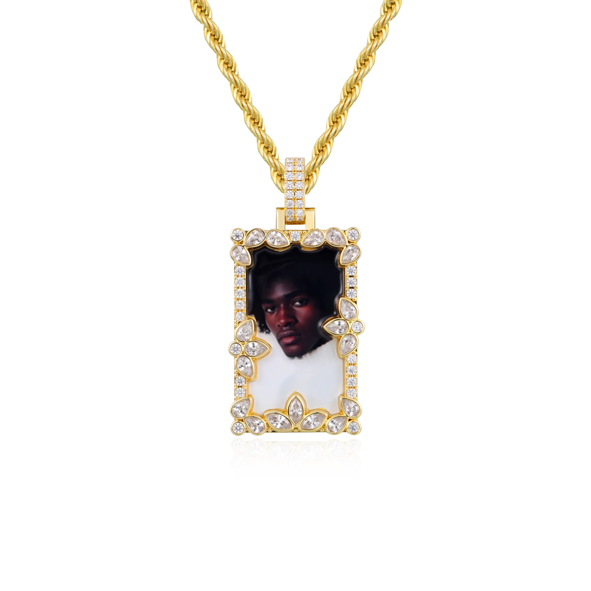 Custom Special Cut and Spliced Picture Frame Pendant