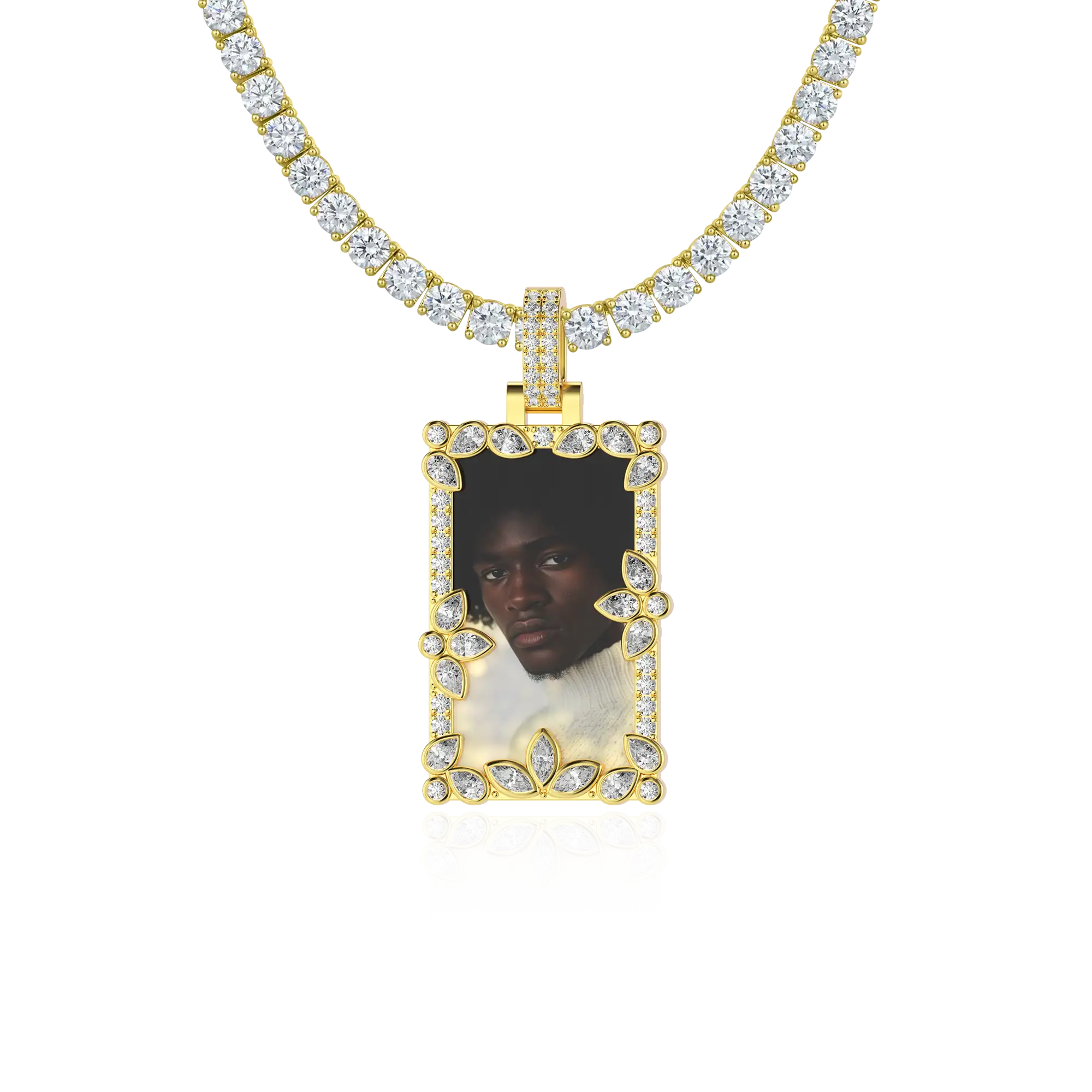 Custom Special Cut and Spliced Picture Frame Pendant