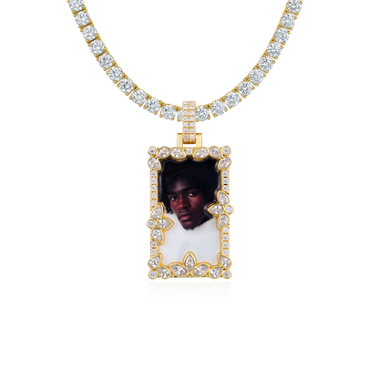 Custom Special Cut and Spliced Picture Frame Pendant