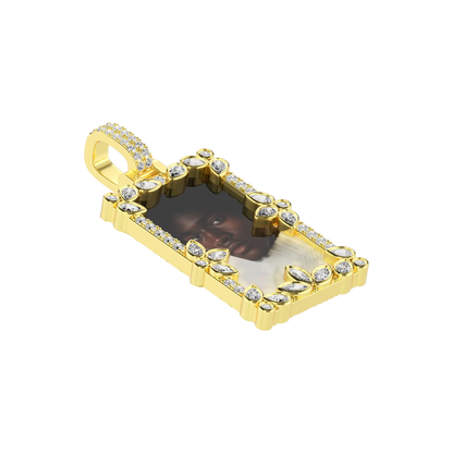 Custom Special Cut and Spliced Picture Frame Pendant