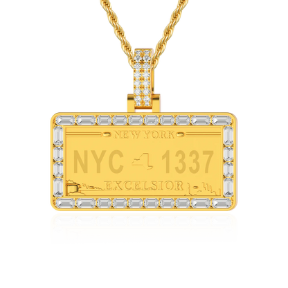Custom License Plate Pendant (Texas/New York/Florida) - 38mm