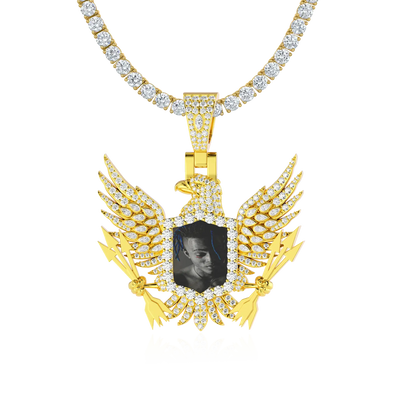 Custom 3D Eagle Photo Frame Pendant