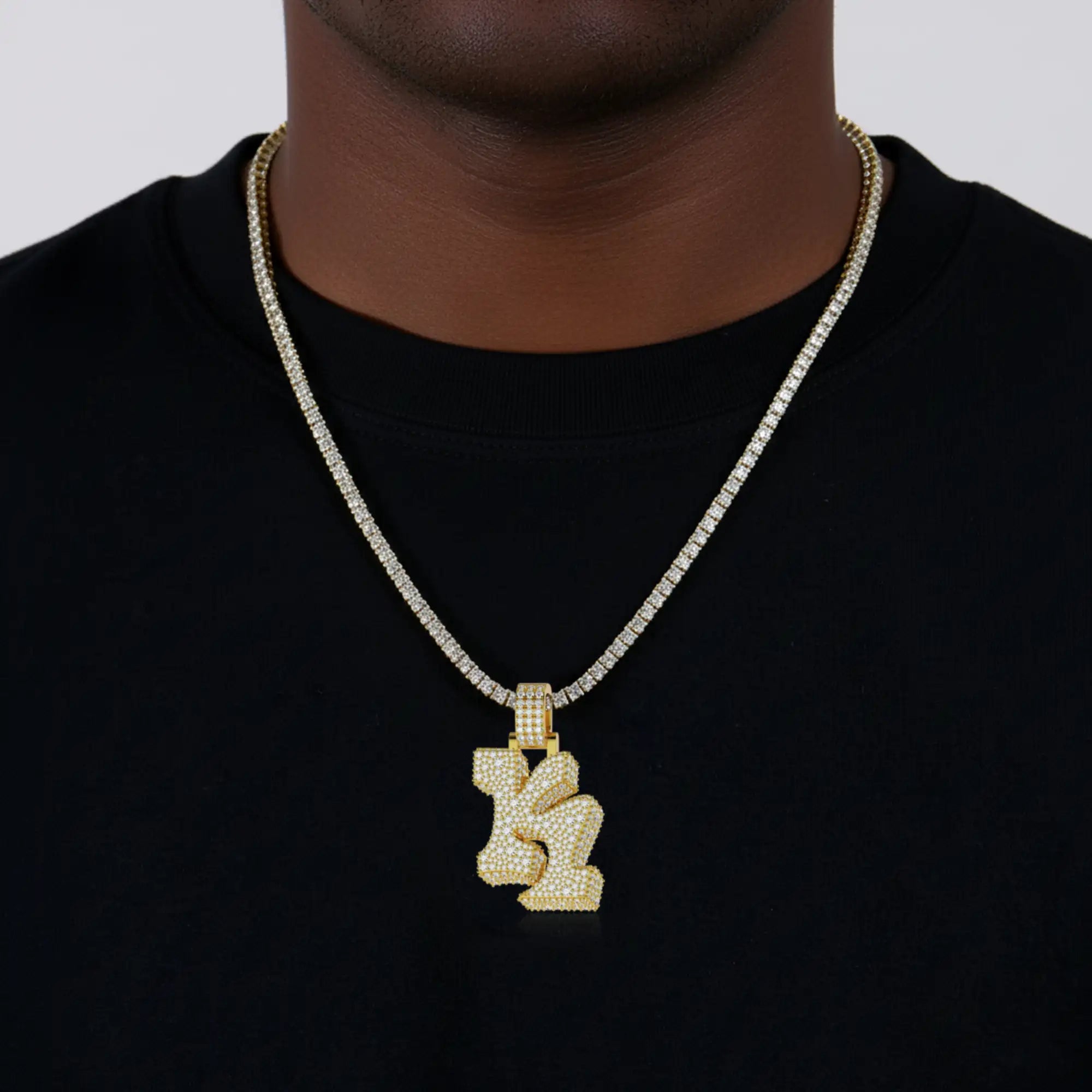 Custom Ice 3D Graffiti Font Pendant - 30mm