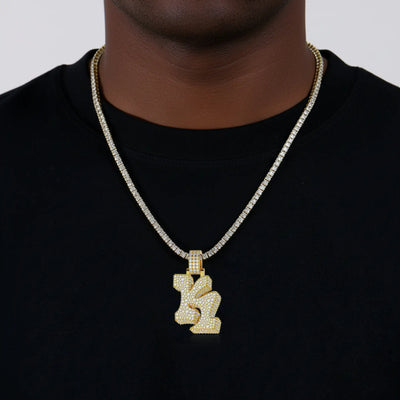 Custom Ice 3D Graffiti Font Pendant - 30mm