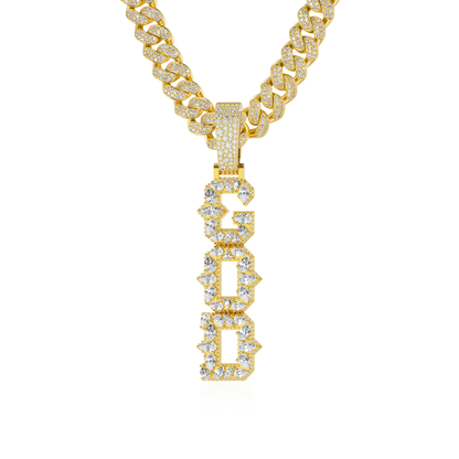 Custom Rhombus-Shaped Font Pendant