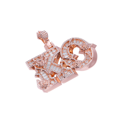 Custom Rose Font Pendant - 30mm