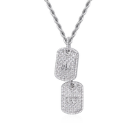 Custom Emerald Cut Double Dog Tag Pendant