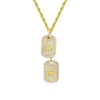 Custom Emerald Cut Double Dog Tag Pendant