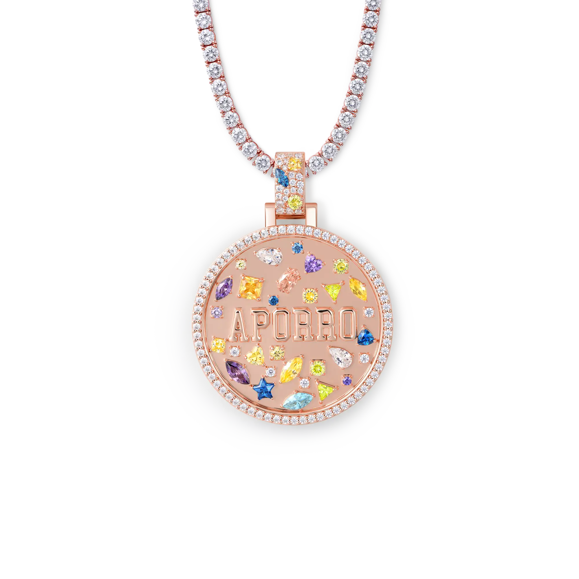 Custom Mosaic Name Medallion Pendant - 38mm