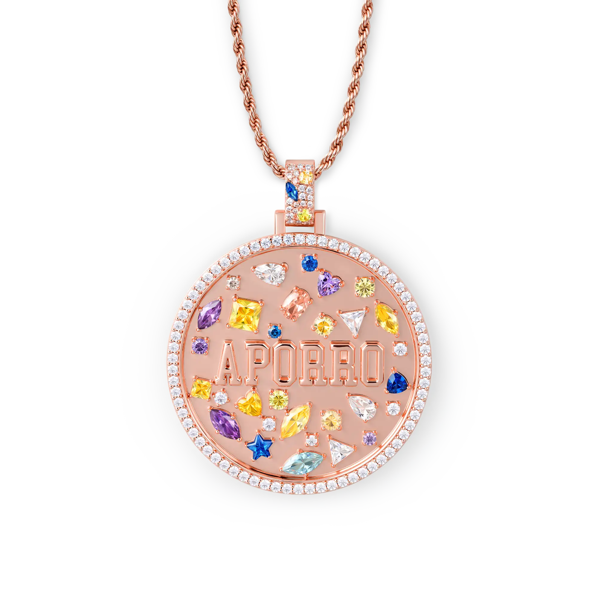 Custom Mosaic Name Medallion Pendant - 51mm