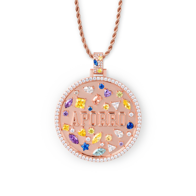 Custom Mosaic Name Medallion Pendant - 51mm