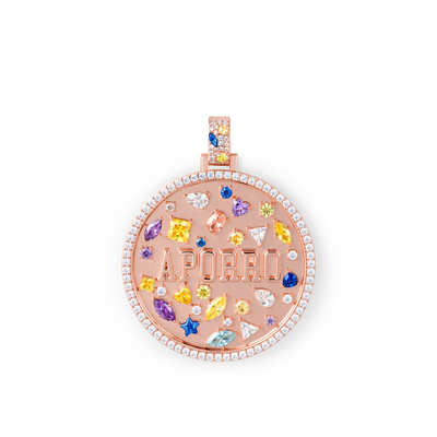 Custom Mosaic Name Medallion Pendant - 51mm