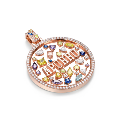 Custom Mosaic Name Medallion Pendant - 51mm