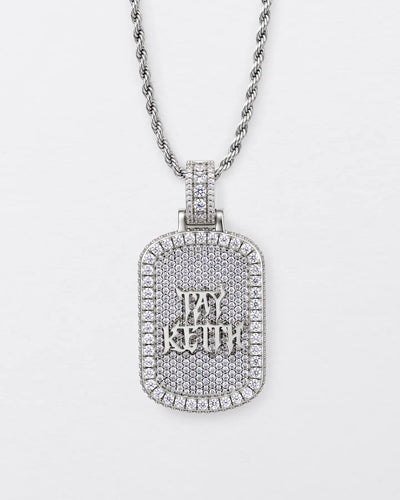 Custom Double-Sided Pavé Dog Tag Photo Pendant