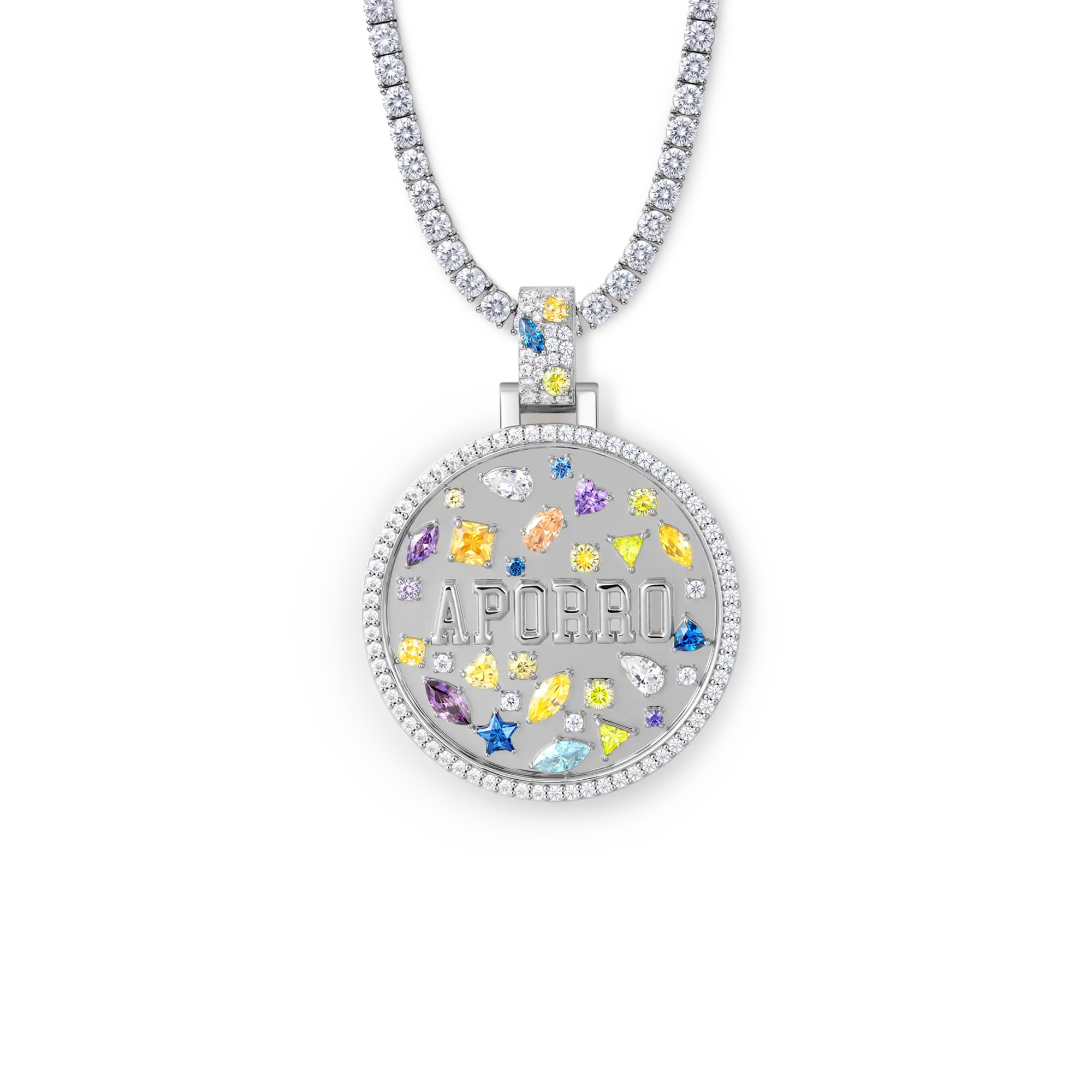 Custom Mosaic Name Medallion Pendant - 38mm