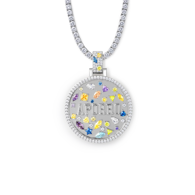 Custom Mosaic Name Medallion Pendant - 38mm