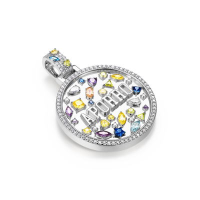 Custom Mosaic Name Medallion Pendant - 38mm