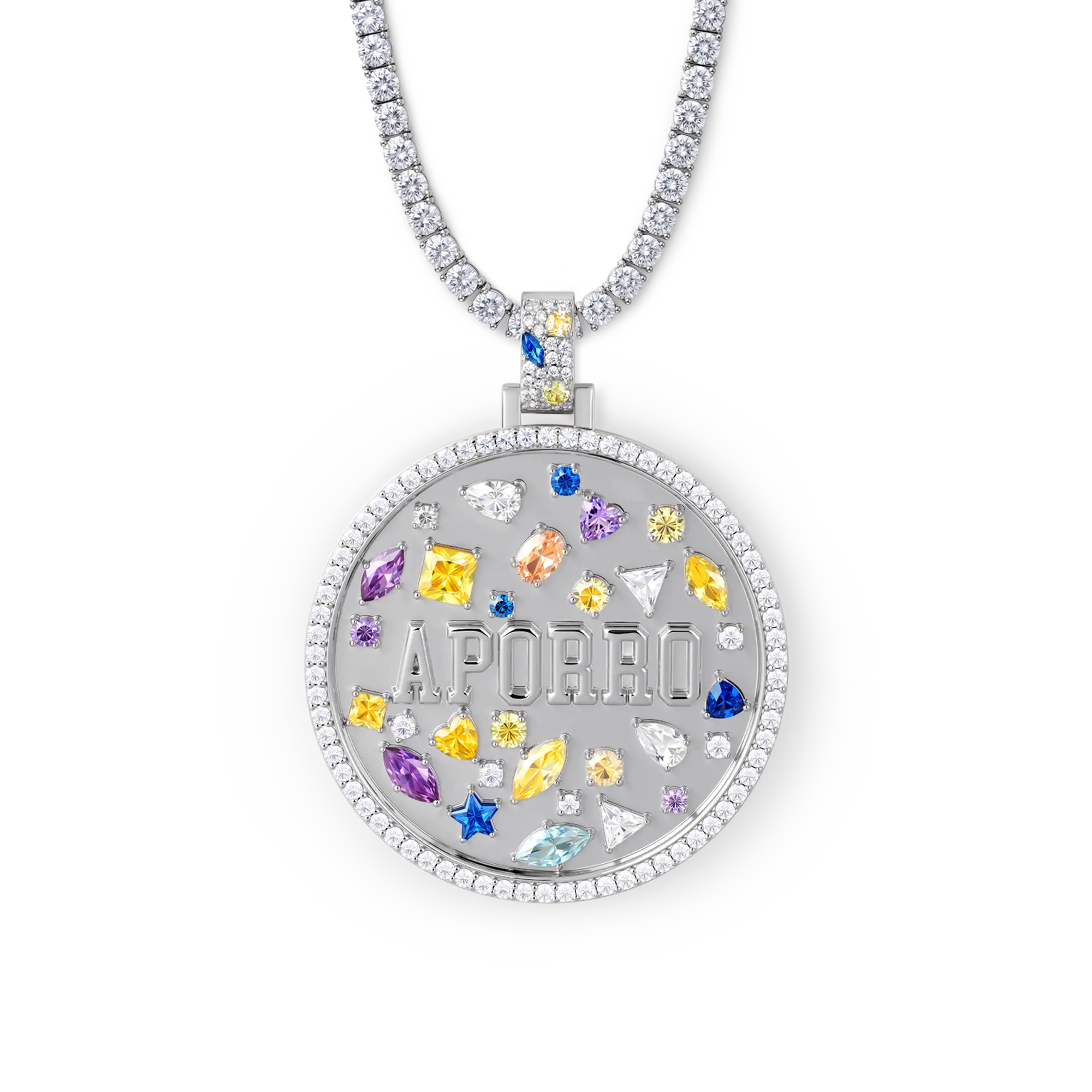 Custom Mosaic Name Medallion Pendant - 51mm