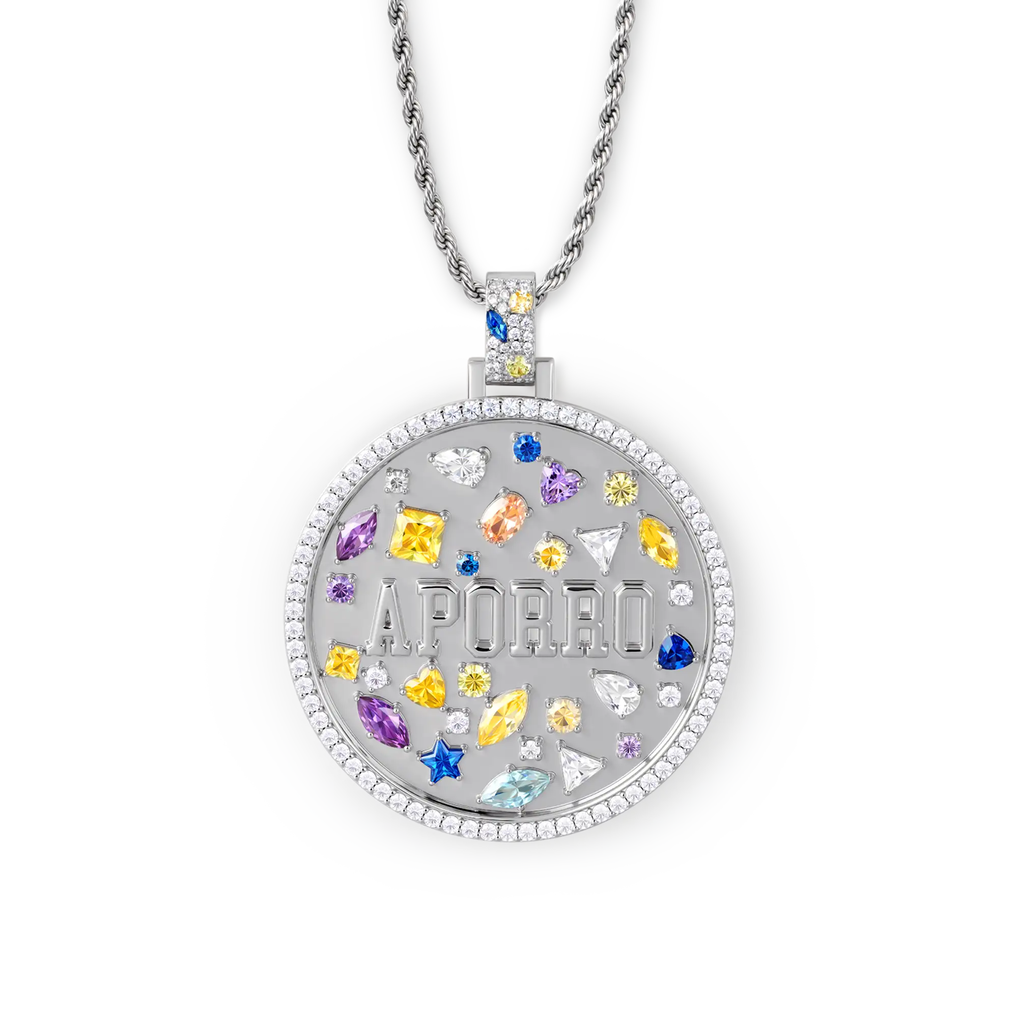 Custom Mosaic Name Medallion Pendant - 51mm