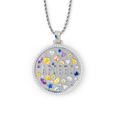 Custom Mosaic Name Medallion Pendant - 51mm