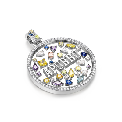 Custom Mosaic Name Medallion Pendant - 51mm