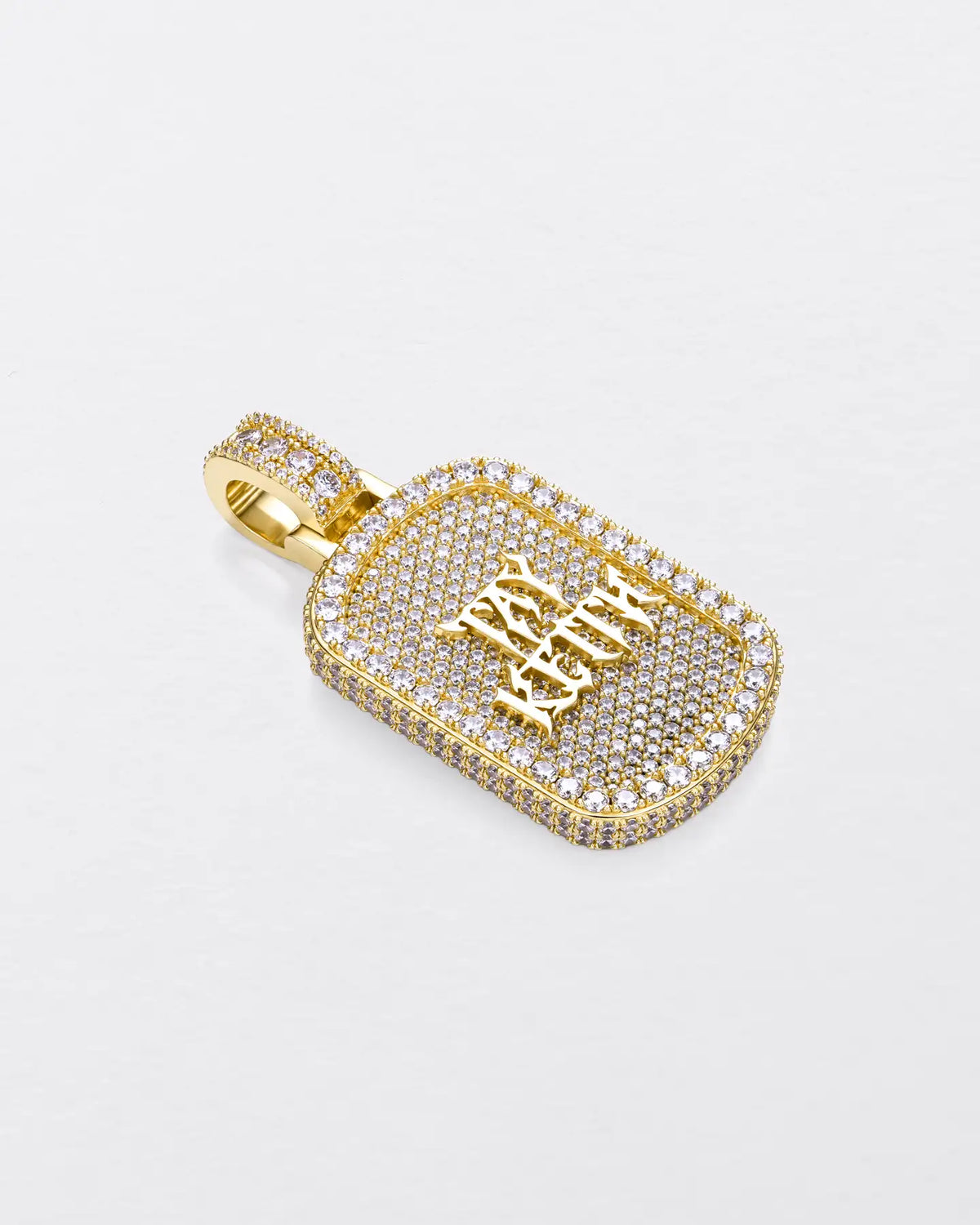 Custom Double-Sided Pavé Dog Tag Photo Pendant