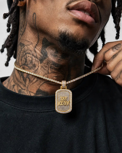 Custom Double-Sided Pavé Dog Tag Photo Pendant