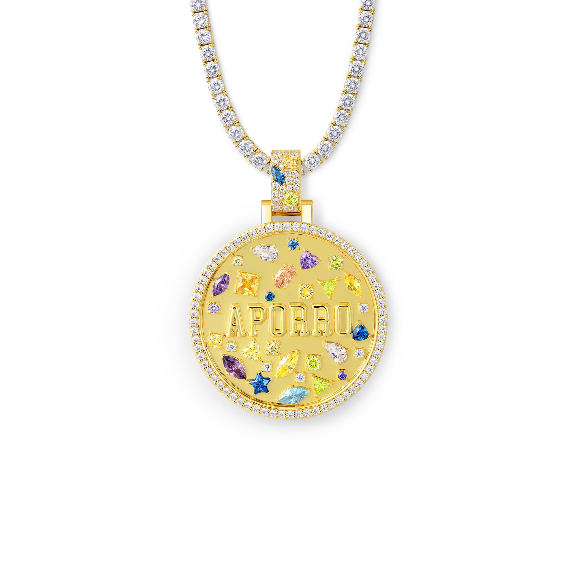 Custom Mosaic Name Medallion Pendant - 38mm