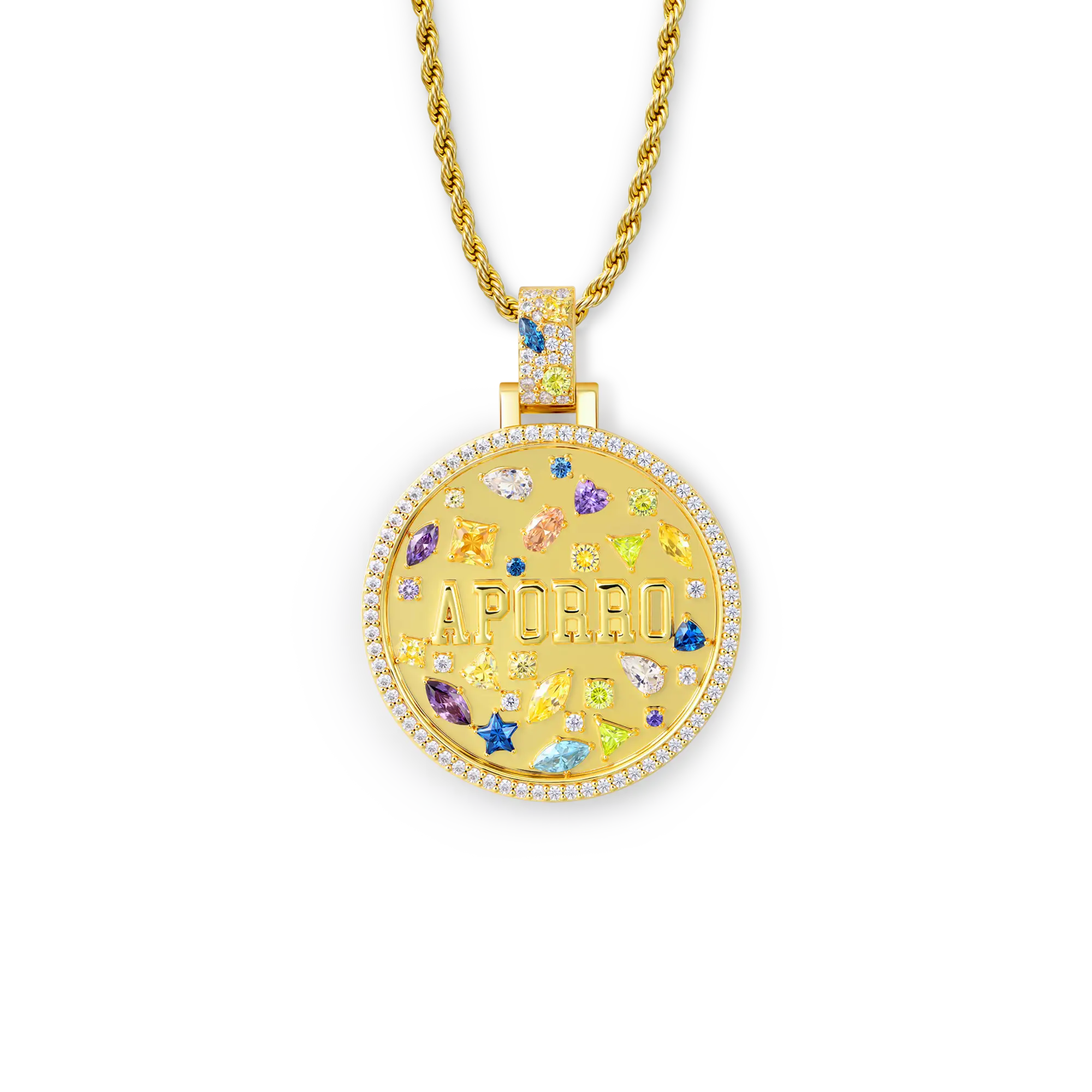 Custom Mosaic Name Medallion Pendant - 38mm