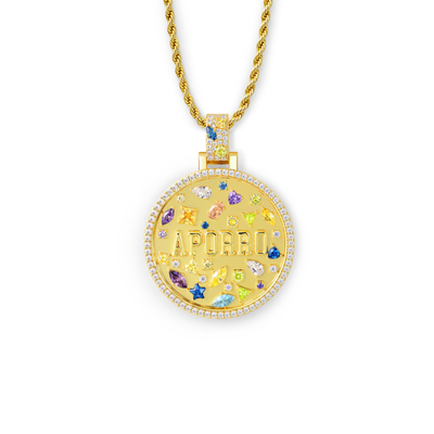 Custom Mosaic Name Medallion Pendant - 38mm