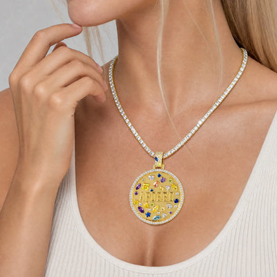 Custom Mosaic Name Medallion Pendant - 51mm