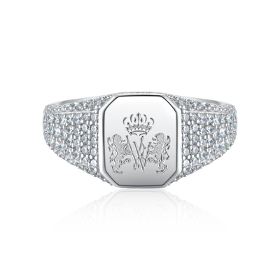 Custom Iced Octagon Signet Ring - Pattern