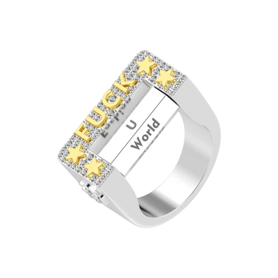 Custom "Fxxk" 6-Sided Spinning Ring