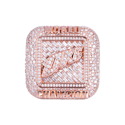 Custom Square Diamond Weave Championship Ring