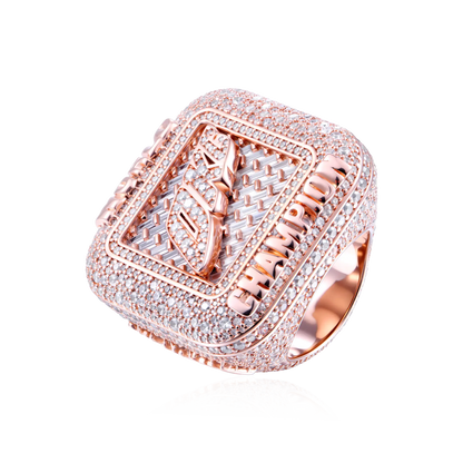 Custom Square Diamond Weave Championship Ring
