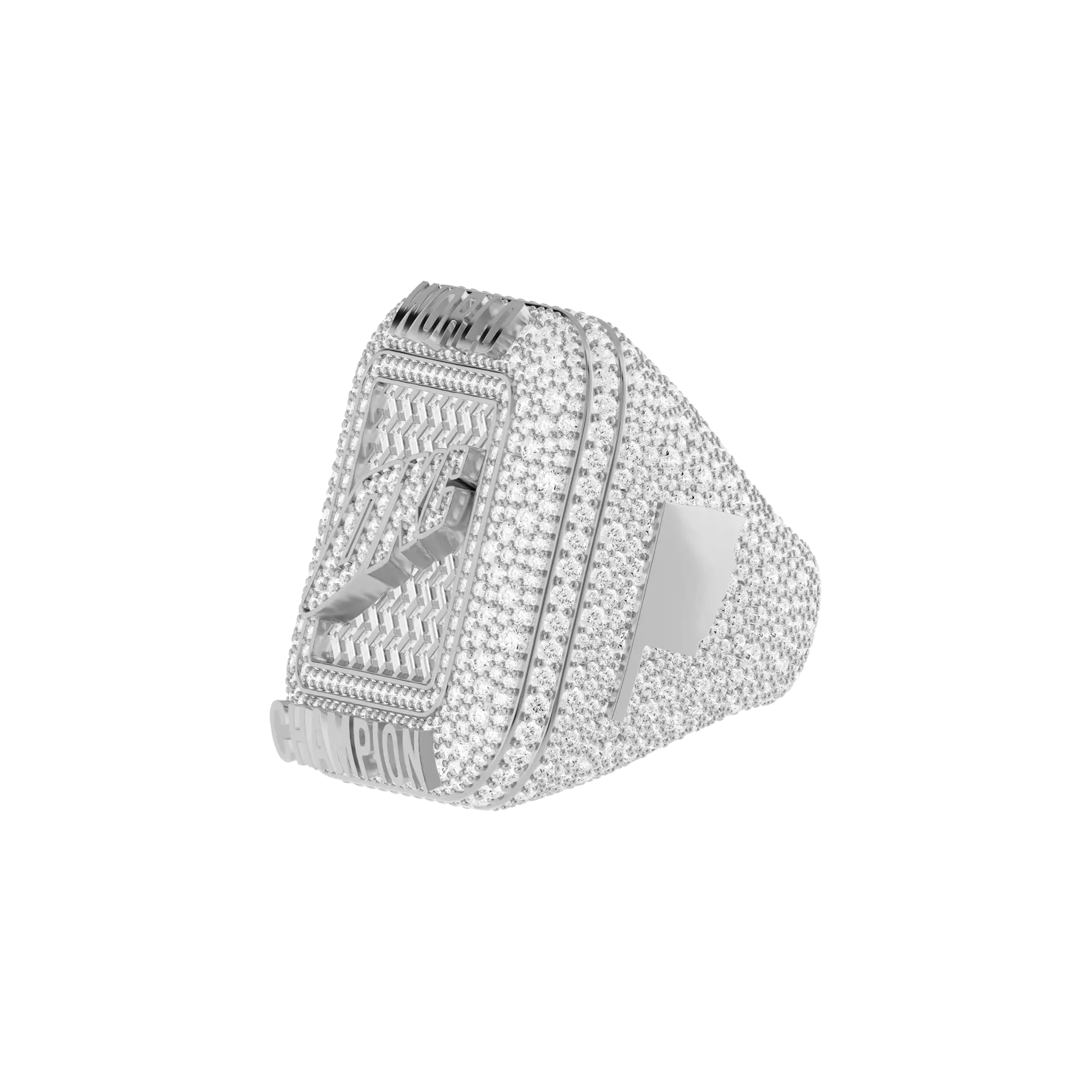 Custom Square Diamond Weave Championship Ring