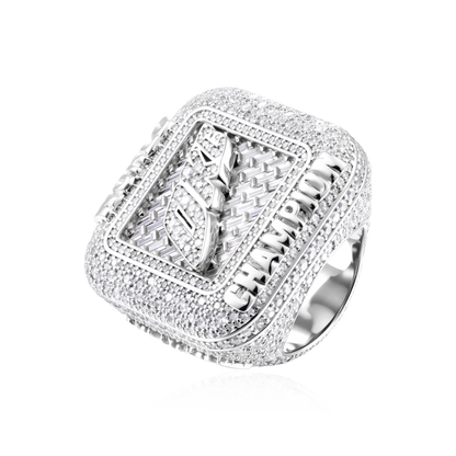 Custom Square Diamond Weave Championship Ring