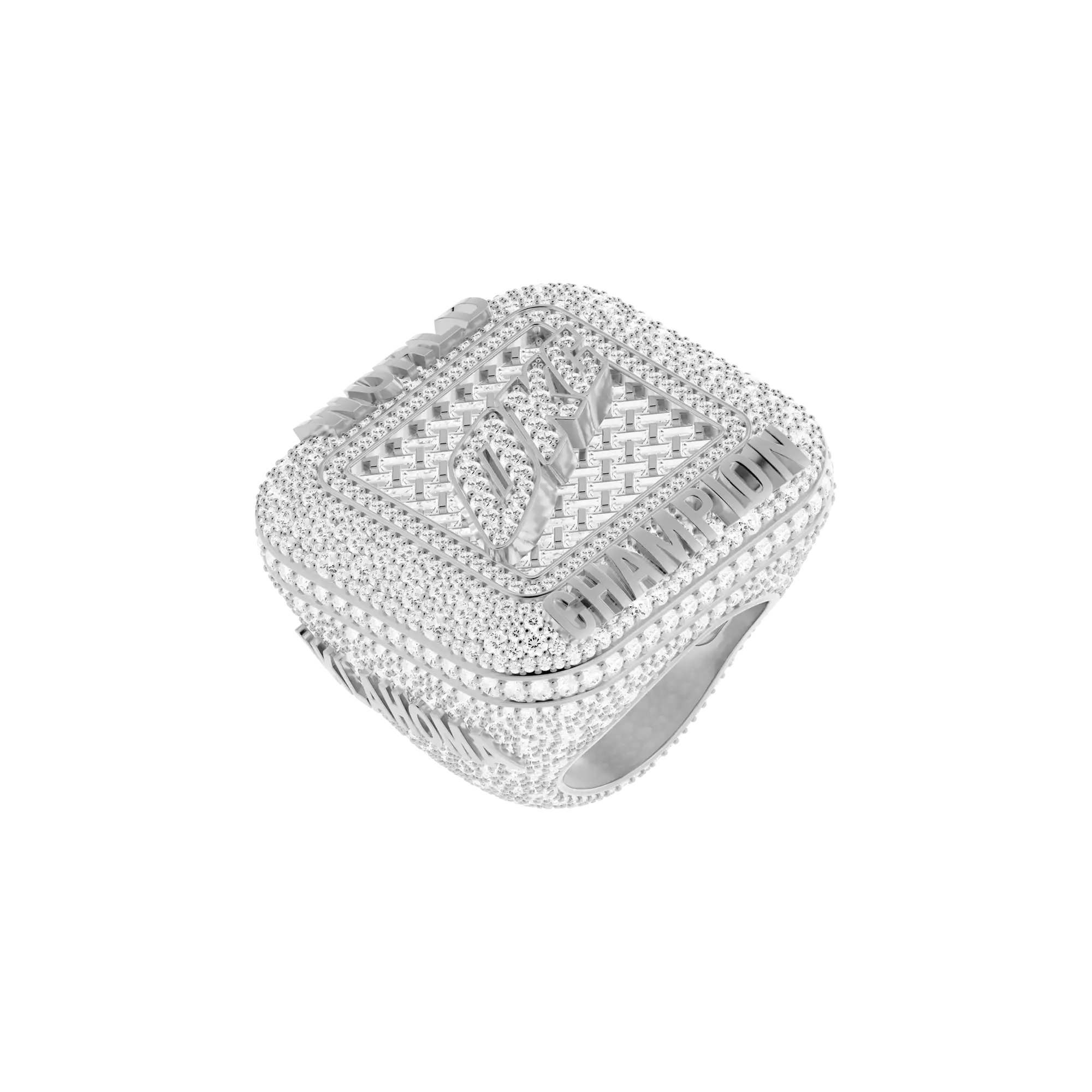 Custom Square Diamond Weave Championship Ring