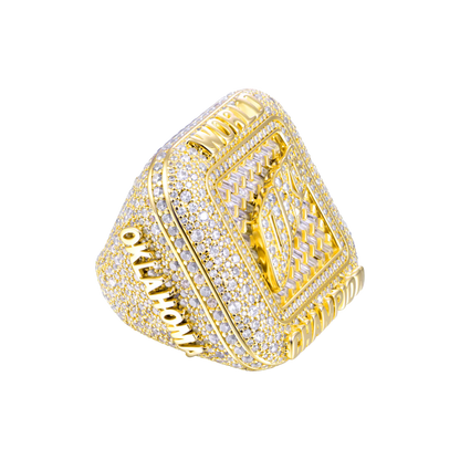 Custom Square Diamond Weave Championship Ring