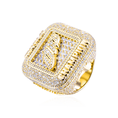 Custom Square Diamond Weave Championship Ring