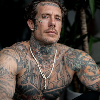 Custom Virgin Mary Rosary Layered Necklace Set - Yellow Gold