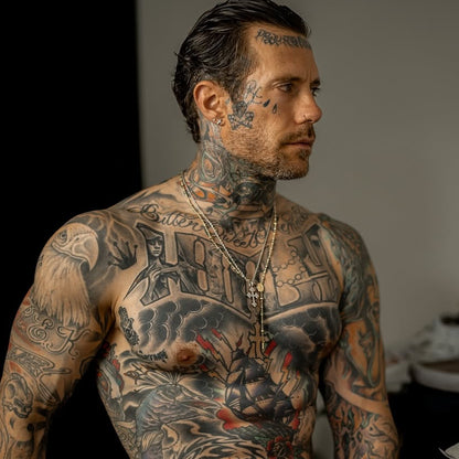 Custom Virgin Mary Rosary Layered Necklace Set - Yellow Gold