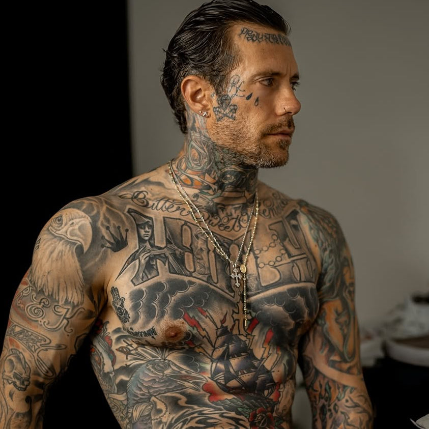 Custom Virgin Mary Rosary Layered Necklace Set - Yellow Gold