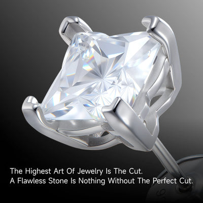 Moissanite S925 Solid Clover Cut Stud Earrings - White